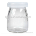 100ml small glass pudding bottle with plastic cap